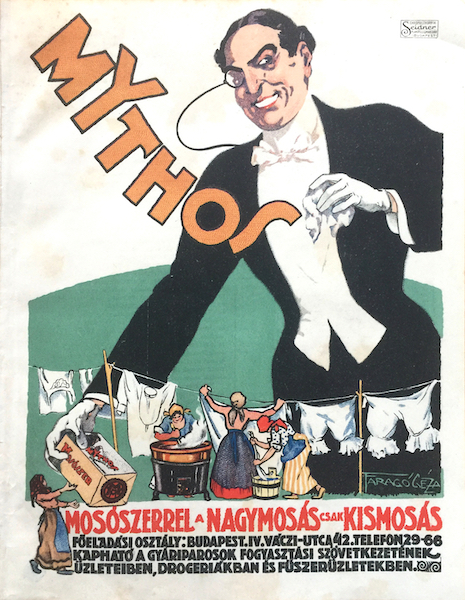 Geza Farago - Mythos washing powder 1921 vintage Hungarian advertising poster