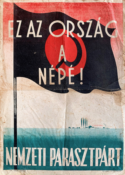 Pal Szucs - This country belongs to the people - National Peasants' Party 1945 - 1947 vintage Hungarian political propaganda poster
