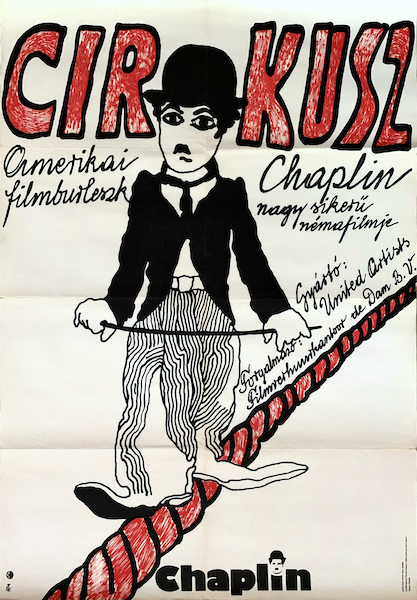 Kalman Szekely - Chaplin The Circus 1976 vintage Hungarian re-release movie poster