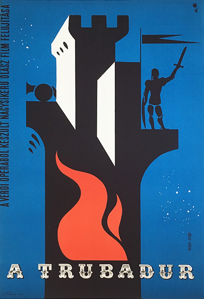 Gyozo Varga - The Troubadour 1964 vintage Hungarian re-release movie poster