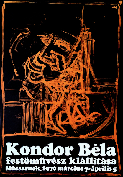 Bela Kondor - Bela Kondor Painter's Exhibition at the Kunsthalle 1970 vintage Hungarian art advertising poster