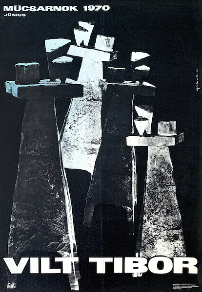 Zsolt E. Gador - Exhibition of Tibor Vilt 1970 vintage Hungarian sculpture art event poster