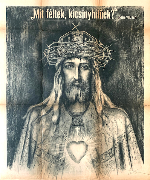 Masa Feszty - "You of little faith, why are you so afraid?" 1944 vintage Hungarian propaganda poster