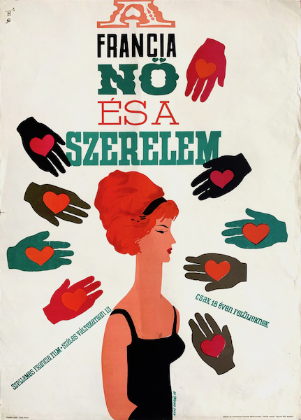 Andras Mate - Love and the Frenchwoman 1962 Hungarian movie poster