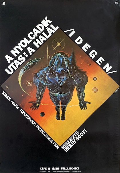 Tibor Helenyi - Alien 1980 vintage Hungarian horror sci-fi movie poster hungarian