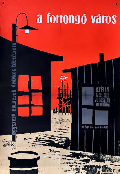 Janos Istvanfy - Boom Town 1962 vintage Hungarian movie poster