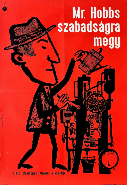 Vilmos Kovacs - Mr. Hobbs Takes a Vacation 1963 vintage Hungarian movie poster