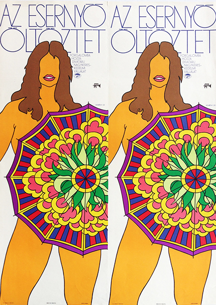 Gyorgy Kemeny - The umbrella dresses you 1969 pop art poster